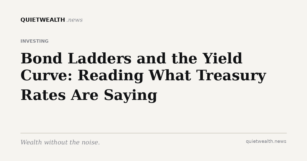 QuietWealth editorial card for “Bond Ladders and the Yield Curve: Reading What Treasury Rates Are Saying” (Investing)